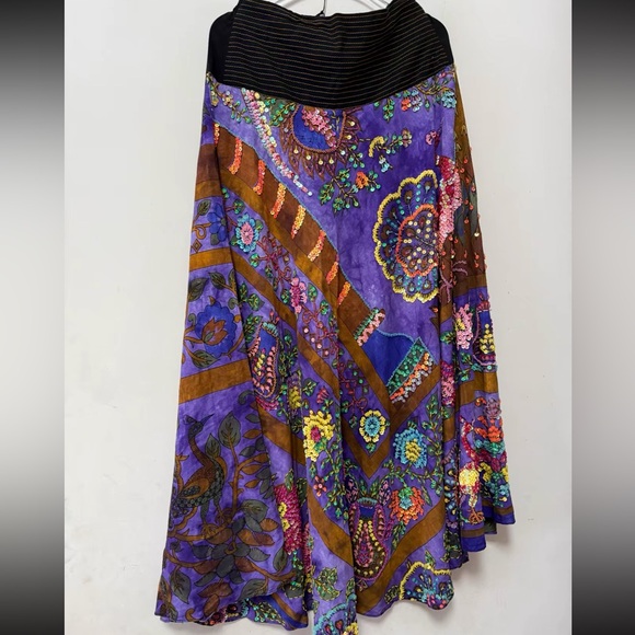 Colorful Bohemian Maxi Skirt S - Picture 7 of 10